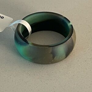 Silicone Camo Green and Black Rubber Ring size 10